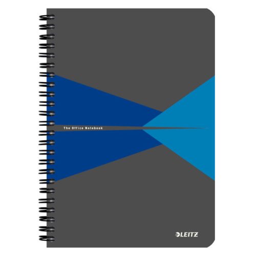Leitz Office spirálfüzet karton borítóval, A5, kockás, kék