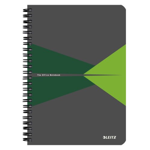 Leitz Office spirálfüzet karton borítóval, A5, kockás, zöld