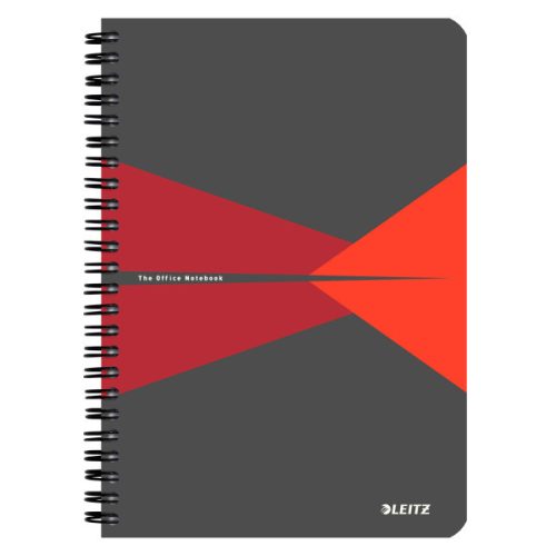 Leitz Office spirálfüzet karton borítóval, A5, vonalas, piros