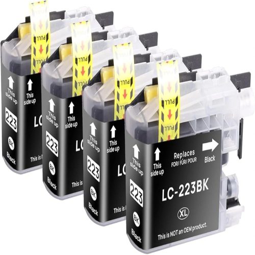 HQ Premium Brother LC223XL LC-223XL Black (4*BK) Utángyártott Tintapatron 4PACK