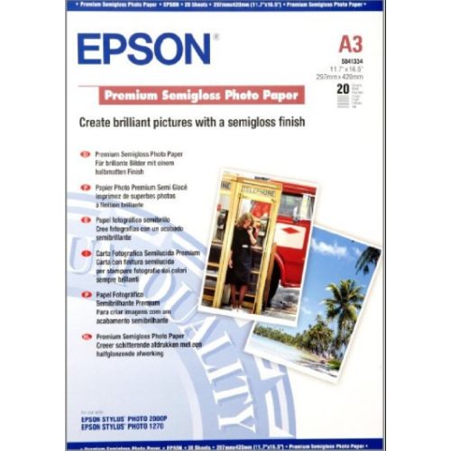 Epson prémium selyemfényű fotópapír (A3, 20 lap, 251g)