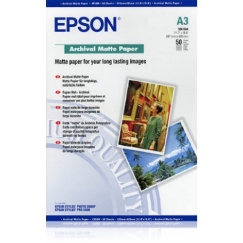 Epson matt archiváló fotópapír (A3, 50 lap 192g)