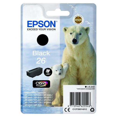 Epson T2601 Tintapatron Black 6,2ml No.26
