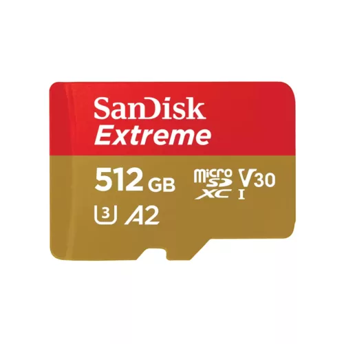 SanDisk microSD Extreme 512GB memóriakártya, 190 MB/s (SDSQXAV-512G-GN6MA)