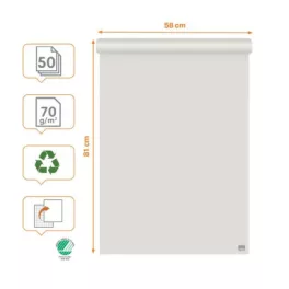   Nobo Flipchart papír kockás-sima, újrahasznosított, 580x810mm, 70gr