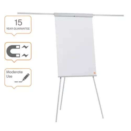 Nobo Essential fehértábla és flipchart állvány kihajtható karokkal, fehér