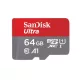 SanDisk Ultra microSD memóriakártya, 64GB, 140 MB/s (SDSQUAB-064G-GN6MA)