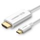 UGREEN USB-C - HDMI kábel apa - apa ABS ház 1.5 m fehér MM121