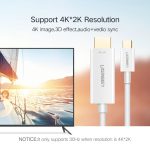 UGREEN USB-C - HDMI kábel apa - apa ABS ház 1.5 m fehér MM121