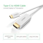 UGREEN USB-C - HDMI kábel apa - apa ABS ház 1.5 m fehér MM121