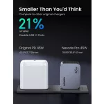 UGREEN Nexode Pro 45W két USB-C GaN gyorstöltő EU X707