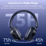UGREEN HiTune Max5c hibrid aktív zajszűréssel fejhallgató fekete HP203
