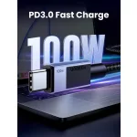 UGREEN USB-C - USB-C PD gyorstöltés kábel Space szürke 0.5 m L512
