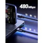 UGREEN USB-C - USB-C PD gyorstöltés kábel Space szürke 0.5 m L512
