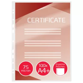   GBC Meleglamináló fólia, 75 mikron, A4+, fényes, lefűzhető, 100db
