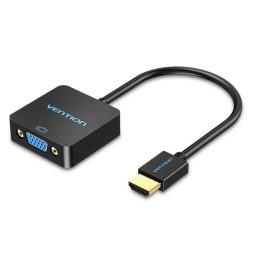   Vention HDMI -> VGA, 0,15m, (+ Micro USB/F & Audio Port, fekete), konverter