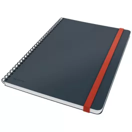   Leitz COSY Soft touch spirálfüzet (B5), bársony szürke, kockás