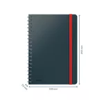Leitz COSY Soft touch spirálfüzet (B5), bársony szürke, kockás