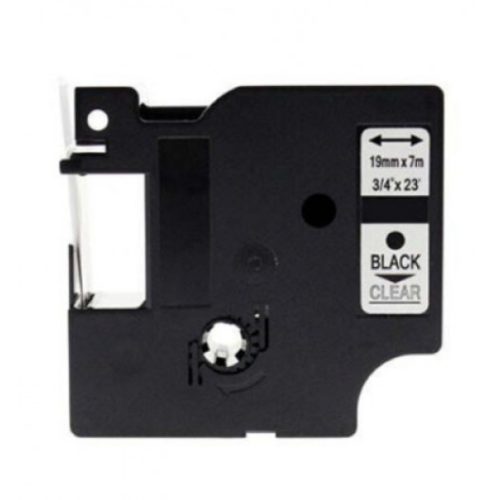 Utángyártott DYMO D1 45800 19mm x 7m átlátszó-fekete S0720820