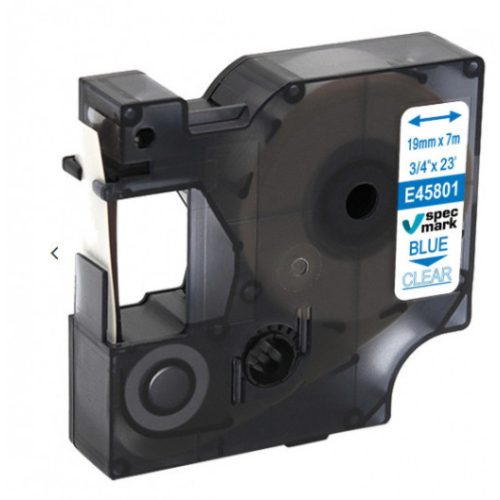 Utángyártott DYMO D1 45801 19mm x 7m átlátszó-kék S0720810