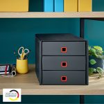 Leitz COSY Click&Store 3-fiókos irattároló, bársony szürke