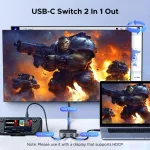 UGREEN USB-C kapcsoló 2 bemenet / 1 kimenet AW502