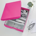 Leitz WOW Click&Store rendszerező doboz, M méret, rózsaszín