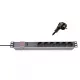 KELINE 620P06 19 1U 6x250V Schuko aljzat túlfeszültségvédelemmel 2,3m elosztósor