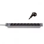 KELINE 620S09 19"" 1U 9x250V Schuko aljzat 2,3m kontrol LED-es elosztósor