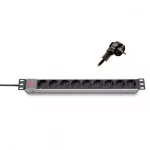 KELINE 620S10 19"" 1U 9x250V Schuko aljzat 2,3m kapcsolós elosztósor