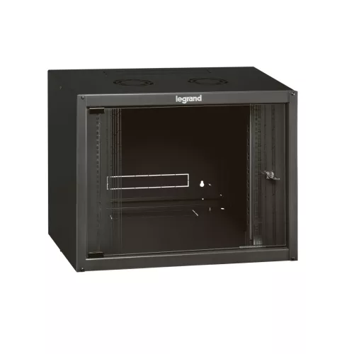 Legrand 646200 Linkeo 19" 6U MAG:359 SZÉL:600 MÉLY:450 MAX:18kg üvegajtós antracit fali rack szekrény