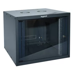   Legrand 646211 Linkeo 19" 9U MAG:494 SZÉL:600 MÉLY:600 MAX: 27kg üvegajtós antracit fali rack szekrény