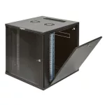 Legrand 646262 Linkeo 19"" 12U MAG:626 SZÉL:600 MÉLY:600 MAX:36kg üvegajtós lapraszerelt levehető oldallapos antracit fali rack szekrény