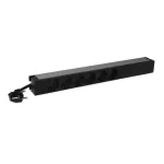 Legrand 646806 19"" 1U 16A 230V 6x Schuko aljzat CEE7/7 csatlakozó biztonsági zsaluval 3m elosztósor