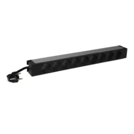   Legrand 646812 19" 1U 16A 230V 9x Schuko aljzat CEE7/7 csatlakozó biztonsági zsaluval 3m elosztósor