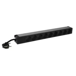   Legrand 646821 19" 1U 16A 230V 9x Schuko aljzat CEE7/7 csatlakozó biztonsági zsaluval 3m kontrol LED-es elosztósor