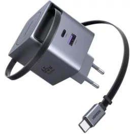 UGREEN 65W USB-C GaN gyorstöltő behúzható kábellel X615