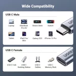 UGREEN USB-C apa - anya Gen2 5A fonott kábel 0.5 m fekete US372