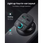 UGREEN Bluetooth autós töltő 5.0+PD+QC3.0+USB Flash Drive+TF fekete CD229