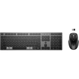   HP 725 többeszközös tölthető vezeték nélküli billentyűzet és egér;2,4 GHz-es vezeték nélküli kapcsolat; BluetoothR; Tápellátás szuperkondenzátorral; Üzemidő: akár 2 hónap; Több eszközzel használható;