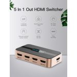 Vention HDMI (5be-1ki, fekete&arany), switcher