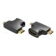 Vention mini HDMI/M & micro HDMI/M -> HDMI/F, (2in1, fekete), adapter