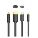 Vention mini HDMI/M -> HDMI/M (4K,HD, fekete), 1,5m, kábel