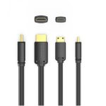 Vention mini HDMI/M -> HDMI/M (4K,HD, fekete), 2m, kábel