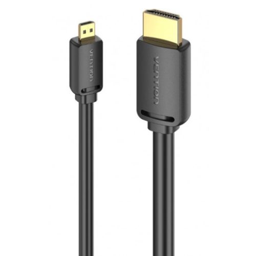 Vention micro HDMI/M -> HDMI/M (4K,HD,fekete), 1m, kábel