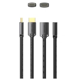   Vention HDMI/M -> HDMI/F (4K, HD, PVC, fekete), 2m, kábel