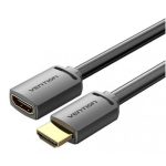 Vention HDMI/M -> HDMI/F (4K, HD, PVC, fekete), 2m, kábel