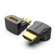 Vention HDMI/M (90fokos) -> HDMI/F (4K,fekete), adapter