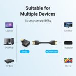Vention HDMI/M (270fokos) -> HDMI/F (4K,sík, 2db), adapter