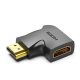 Vention HDMI/M (270fokos) -> HDMI/F (4K,síklapos, fekete), adapter